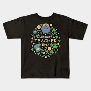 Luckiest Teacher ever saint patricks day Kids T-Shirt